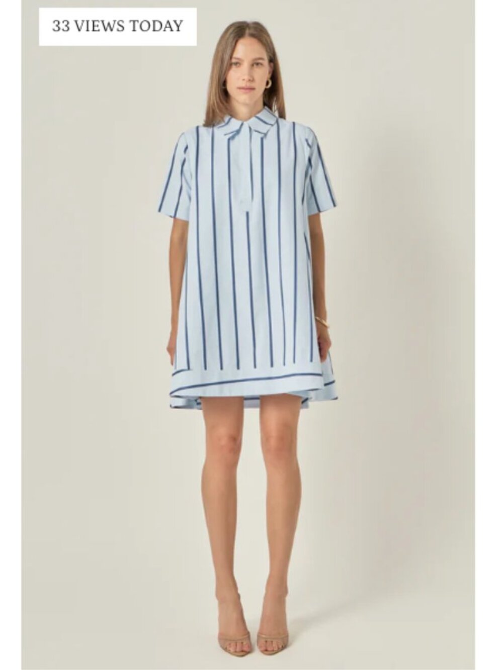 English Factory Stripe A-Line Shirt Dress in Blue/Navy Striper NWT Size Medium